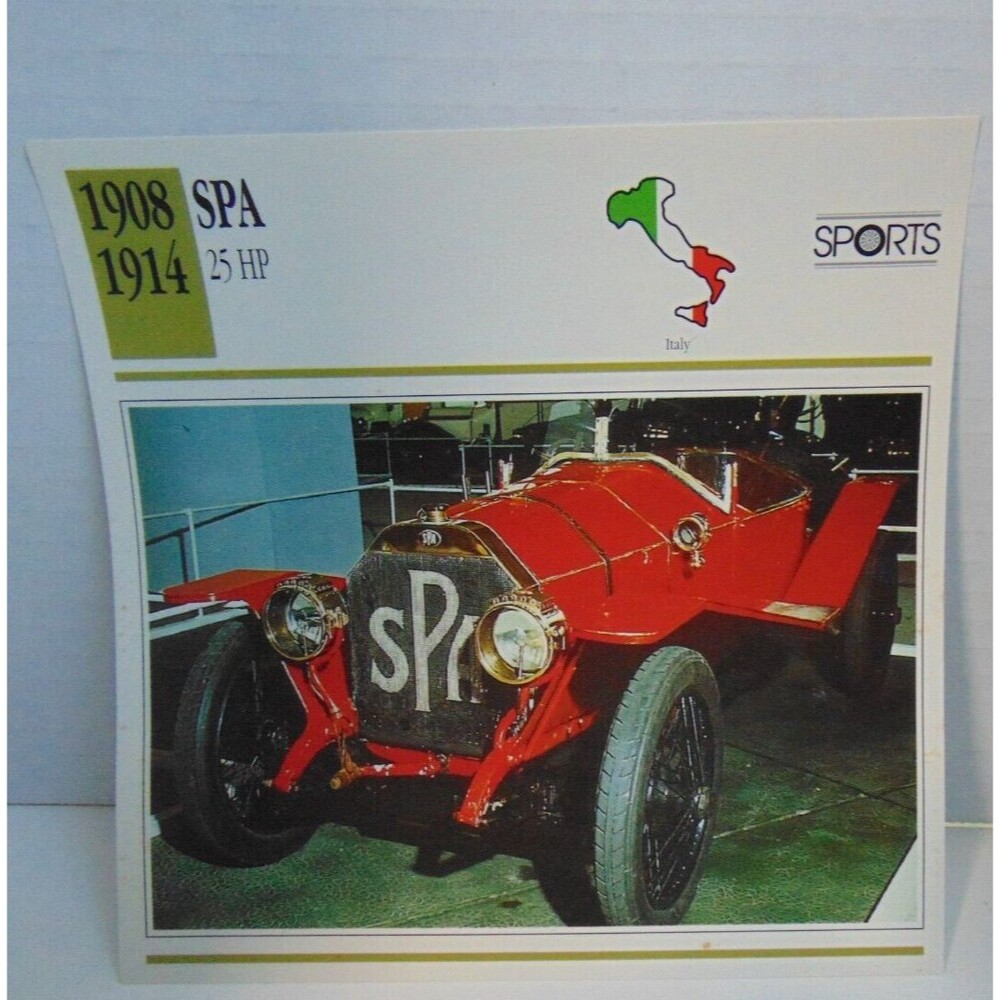 1908-1914 SPA 25HP ATLAS EDITION Classic Car Info Spec Card